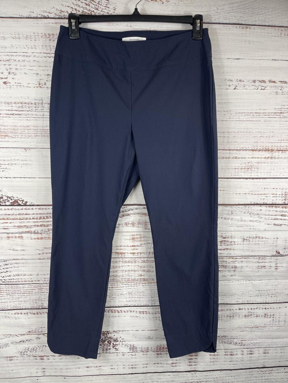 Innovare Pants Women's Medium Blue Twill Straight Leg Pull On Stretch Casual